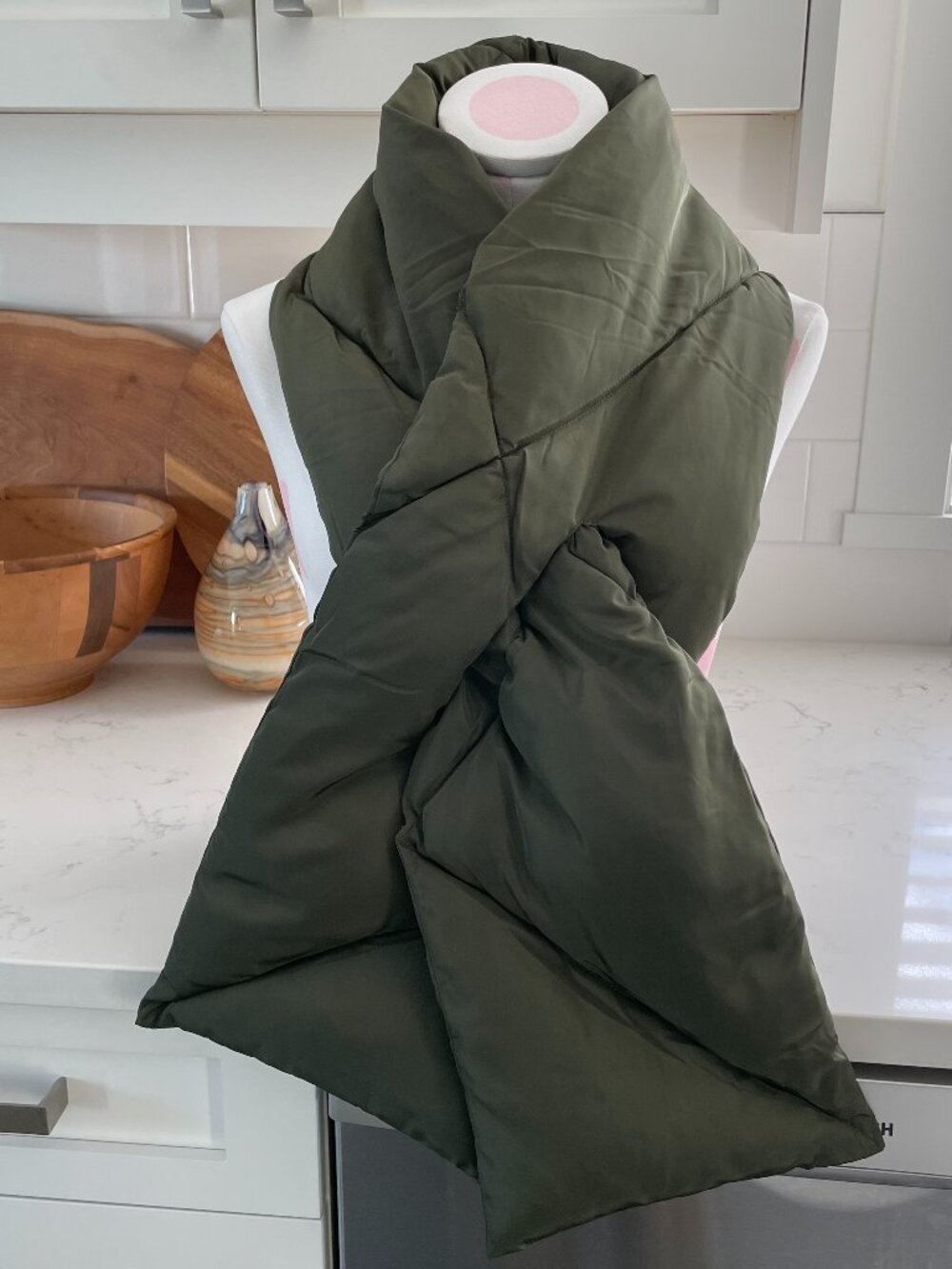 SiML Accessories Cozy Pull Through Poly Fiber Scarf Neutral Olive Green OS